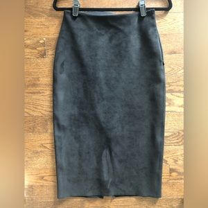 Babaton black suede pencil skirt. Size 2